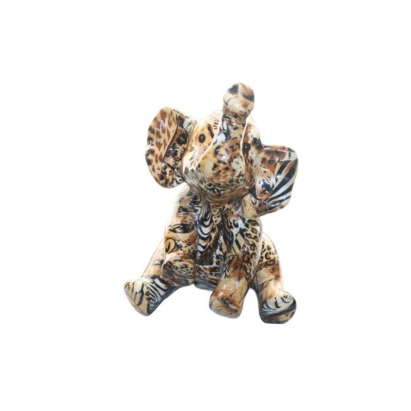 La Vie Animal Print Elephant Statue Figurine - Picture 7 of 8